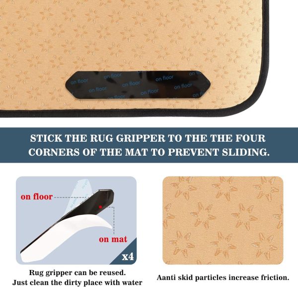 Anti Fatigue Kitchen Mat Kitchen Rugs Non Slip Soft Standing Mats Absorbent Floor Mat Bath Rug Runner Area Rug Carpet for Home Decor Indoor Outdoor, Cows Animals Flowers - Image 6