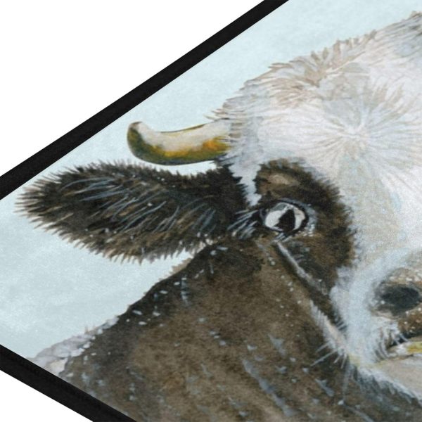 Anti Fatigue Kitchen Mat Kitchen Rugs Non Slip Soft Standing Mats Absorbent Floor Mat Bath Rug Runner Area Rug Carpet for Home Decor Indoor Outdoor, Cows Animals Flowers - Image 8