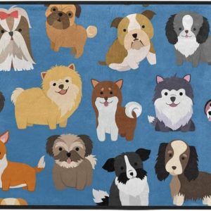 Cute Dog Funny Animal Kitchen Floor Rugs Mats 39 x 20 Inches, Anti-Fatigue Comfort Standing Mat Washable Soft Cushioned Mat for Indoor Outdoor Home Office Use