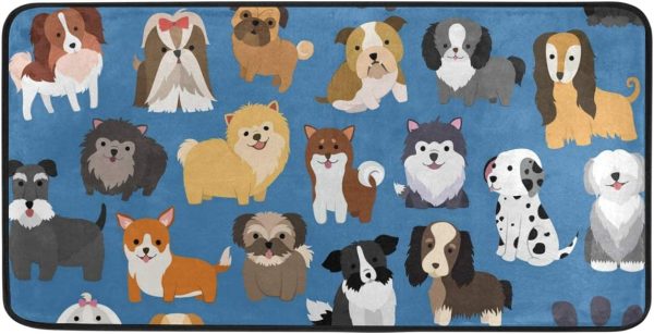 Cute Dog Funny Animal Kitchen Floor Rugs Mats 39 x 20 Inches, Anti-Fatigue Comfort Standing Mat Washable Soft Cushioned Mat for Indoor Outdoor Home Office Use