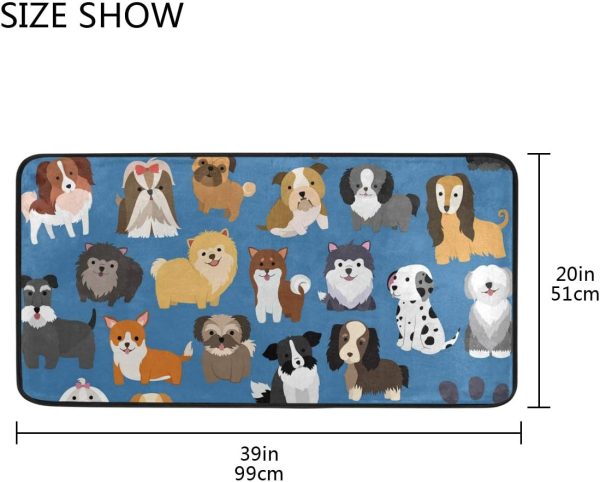 Cute Dog Funny Animal Kitchen Floor Rugs Mats 39 x 20 Inches, Anti-Fatigue Comfort Standing Mat Washable Soft Cushioned Mat for Indoor Outdoor Home Office Use - Image 2