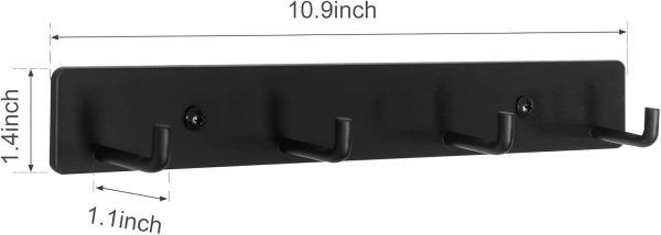 Key Holder for Wall Set of 2 Adhesive Key Holder Stainless Steel 3 Key Hooks Holder Rack Modern Key Hooks Hanger for Wall Home Kitchen Entryway Hallway Office Cabinet Bathroom (Black) - Image 8