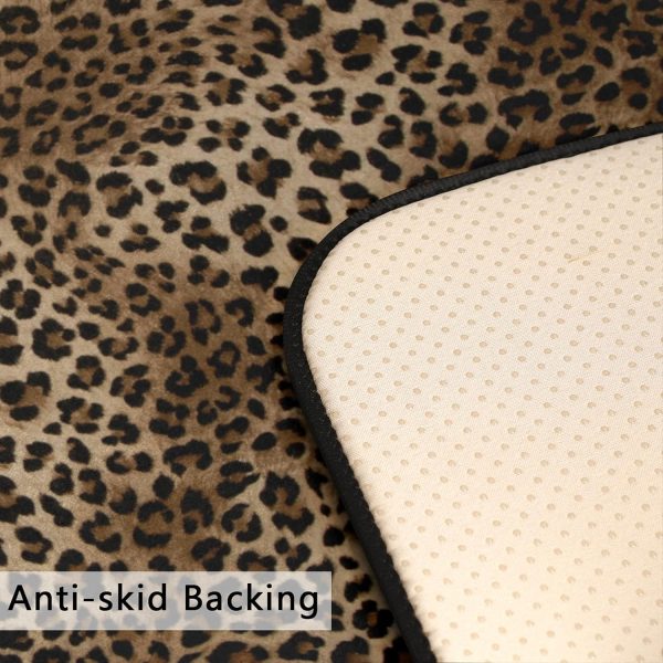 Kitchen Rugs Animal Print Anti Fatigue Non Slip Floor Mat, Leopard Print Kitchen Mats Standing Mats Bath Rug Runner Doormats Farmhouse Carpet for Home Indoor Outdoor 39" X 20" - Image 3