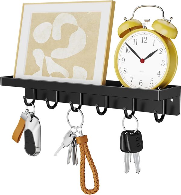niffgaff Larger Key Holder for Wall - Self Adhesive Key Rack - Key Hooks for Wall Decorative - New Type Key Hangers for Wall Decor - Stainless Key Hooks Mail Holder