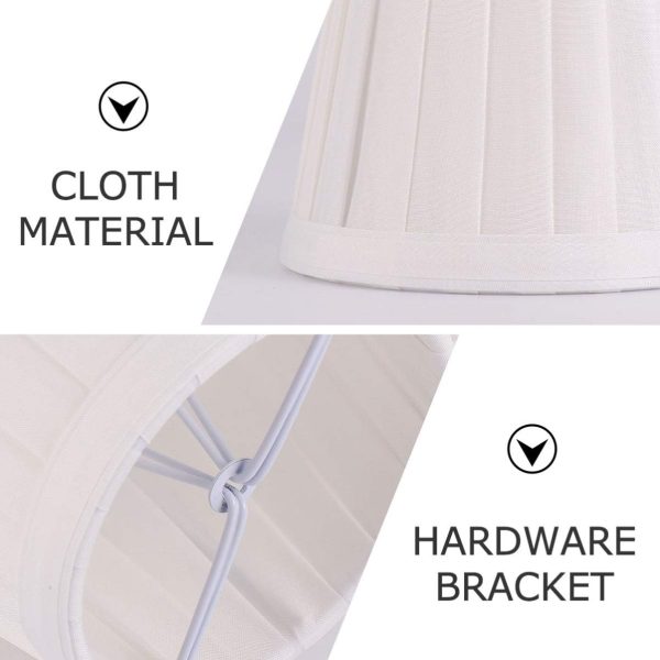 Night Light Bulb White Fabric Lamp Shade Burlap Clip On Chandelier Lamp Shades Bedroom Lamp Shade Linen Lampshade for Table Chandelier Wall Lamp Decorative Light Bulb - Image 4