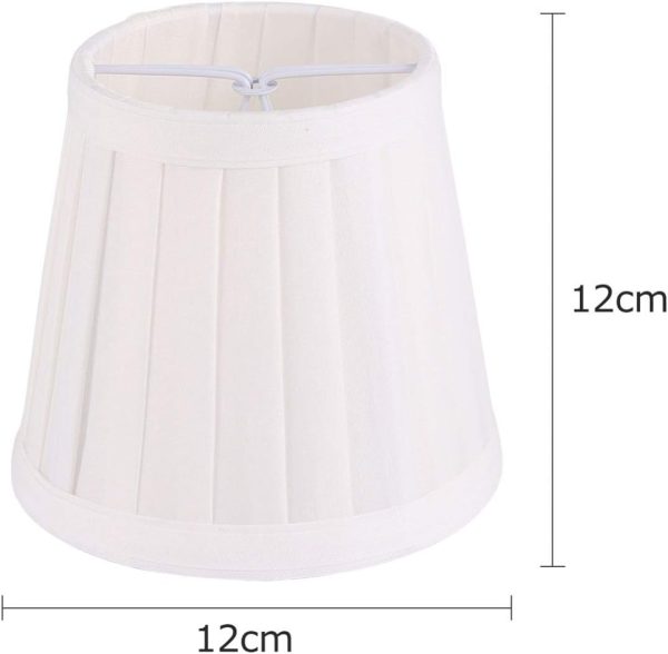 Night Light Bulb White Fabric Lamp Shade Burlap Clip On Chandelier Lamp Shades Bedroom Lamp Shade Linen Lampshade for Table Chandelier Wall Lamp Decorative Light Bulb - Image 6