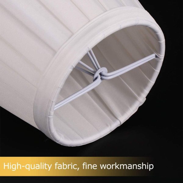 Night Light Bulb White Fabric Lamp Shade Burlap Clip On Chandelier Lamp Shades Bedroom Lamp Shade Linen Lampshade for Table Chandelier Wall Lamp Decorative Light Bulb - Image 7