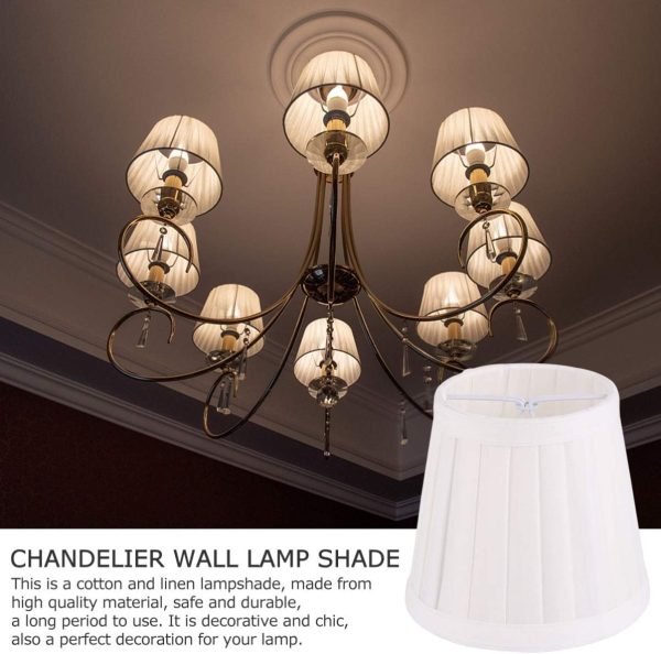 Night Light Bulb White Fabric Lamp Shade Burlap Clip On Chandelier Lamp Shades Bedroom Lamp Shade Linen Lampshade for Table Chandelier Wall Lamp Decorative Light Bulb - Image 8