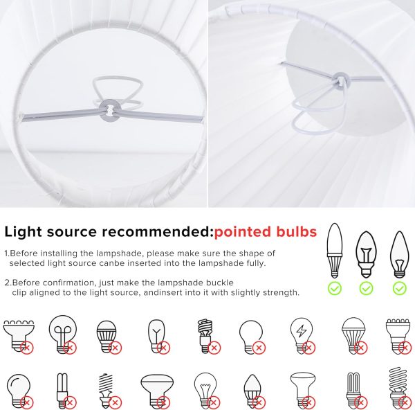 Set of 6 Natural Linen White Clip On Chandelier Lamp Shades For Chandeliers, Wall Lamps, And Other Lighting Fixtures Using E12 Bulbs 4 * 6 * 5 Inch - Image 4