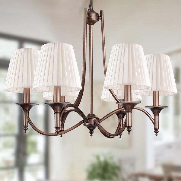 Set of 6 Natural Linen White Clip On Chandelier Lamp Shades For Chandeliers, Wall Lamps, And Other Lighting Fixtures Using E12 Bulbs 4 * 6 * 5 Inch - Image 7