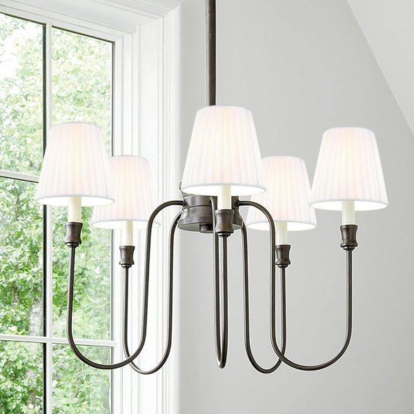 Set of 6 Natural Linen White Clip On Chandelier Lamp Shades For Chandeliers, Wall Lamps, And Other Lighting Fixtures Using E12 Bulbs 4 * 6 * 5 Inch - Image 8