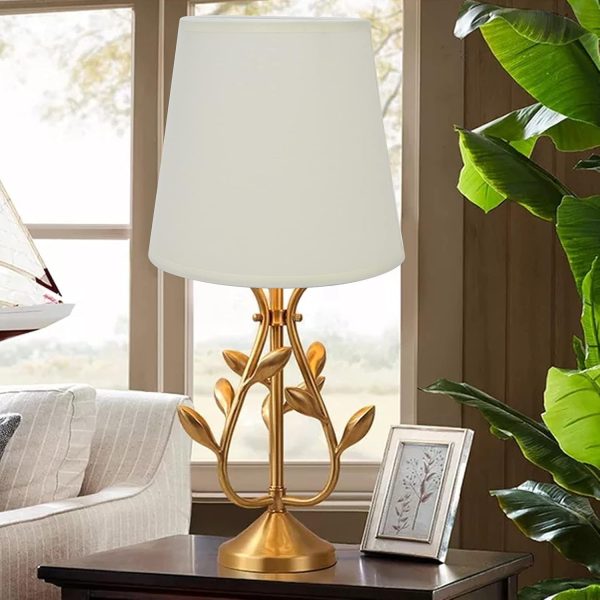 Small Lamp Shade Set of 2, Chandelier Mini Lamp Shade Light Shades for Lamps Barrel Fabric Lampshade for Table Lamp and Floor(White) - Image 2
