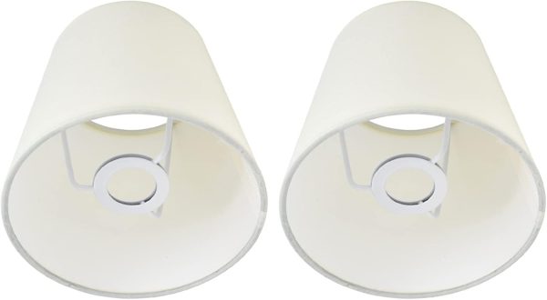 Small Lamp Shade Set of 2, Chandelier Mini Lamp Shade Light Shades for Lamps Barrel Fabric Lampshade for Table Lamp and Floor(White) - Image 7